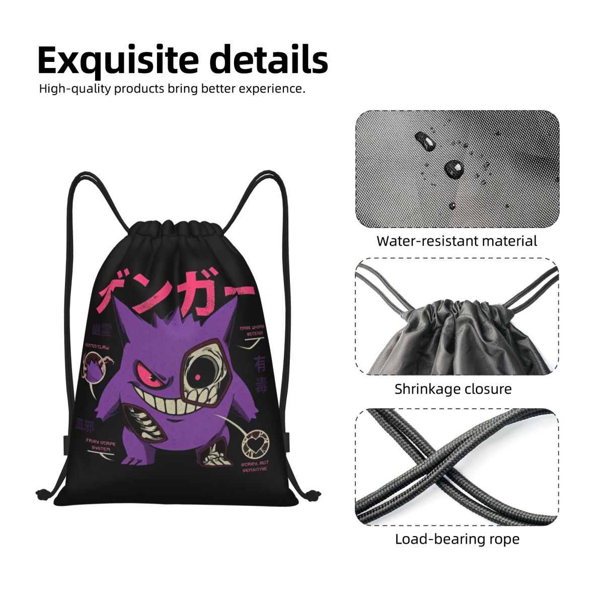 Pokemoned GENGAR'S Body Scan B - Drawstring Gym Bag avaliação e preço