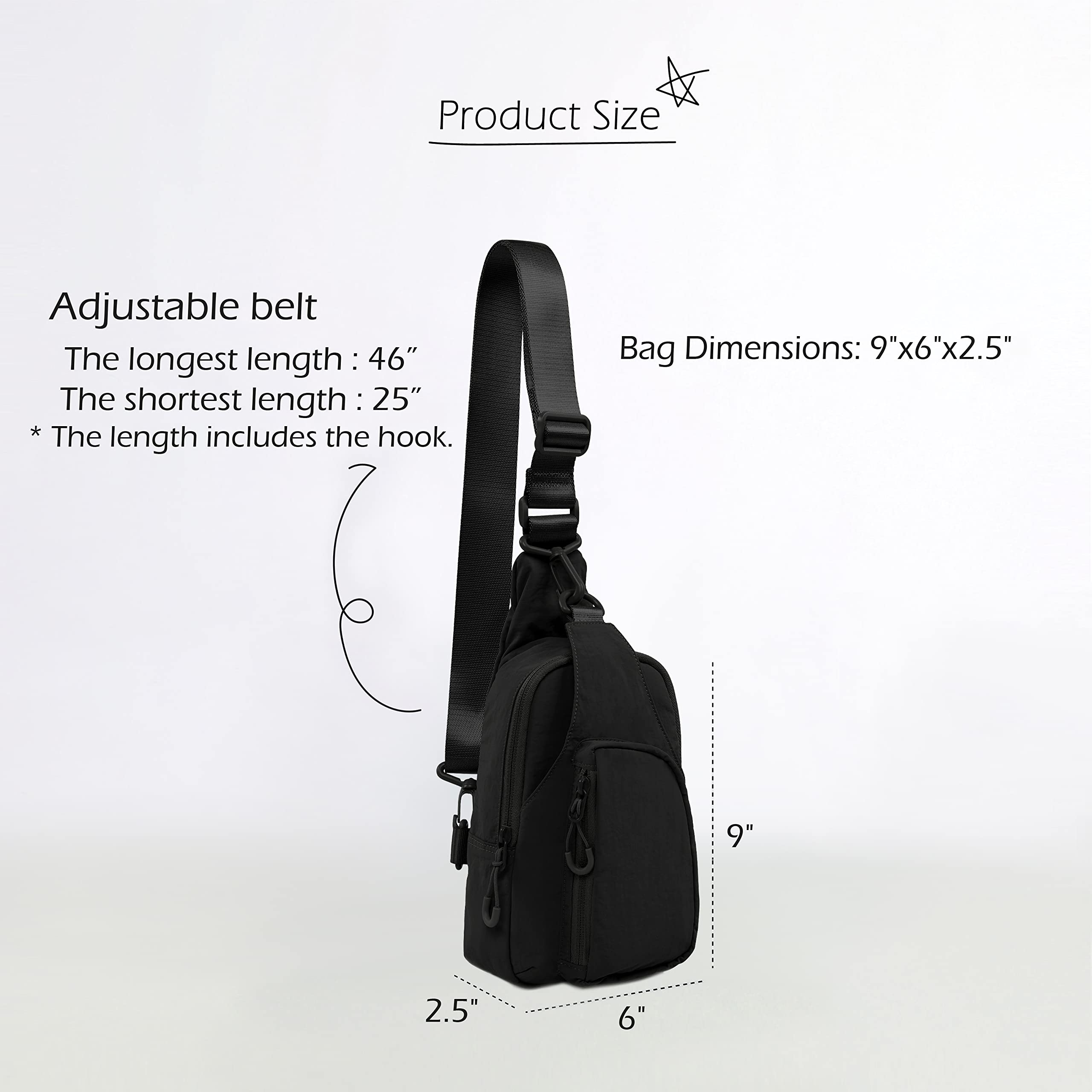 Small Sling Bag with Adjustabl - Sling Backpack Shoulder avaliação e preço