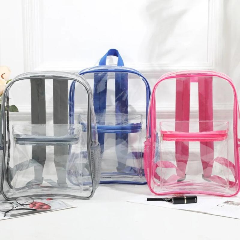 Transparent PVC Outdoor Sports - Canvas Backpack Casual avaliação e preço