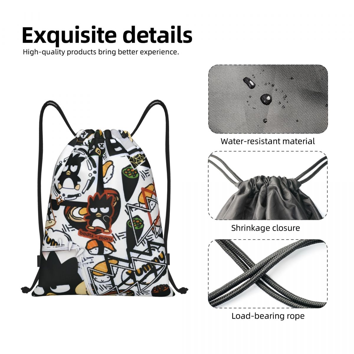 Cute Cartoon Penguin Bad Badtz - Drawstring Gym Bag avaliação e preço