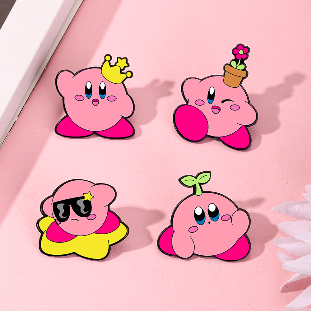 4pcs Kirby Enamel Lapel Pins S - Fashion Backpack Women avaliação e preço