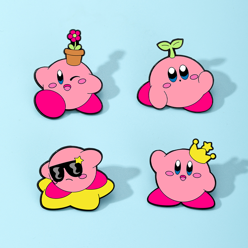 4pcs Kirby Enamel Lapel Pins S - Fashion Backpack Women avaliação e preço
