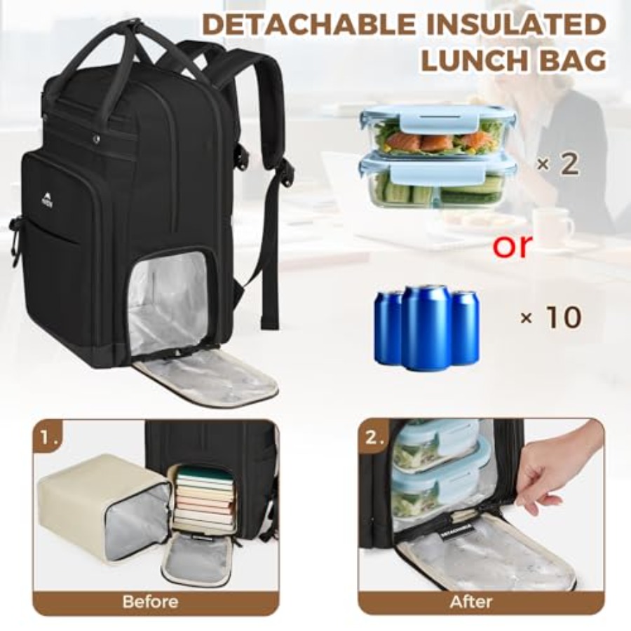 Teacher Backpack with Lunch Co - Laptop Backpack 15.6 avaliação e preço