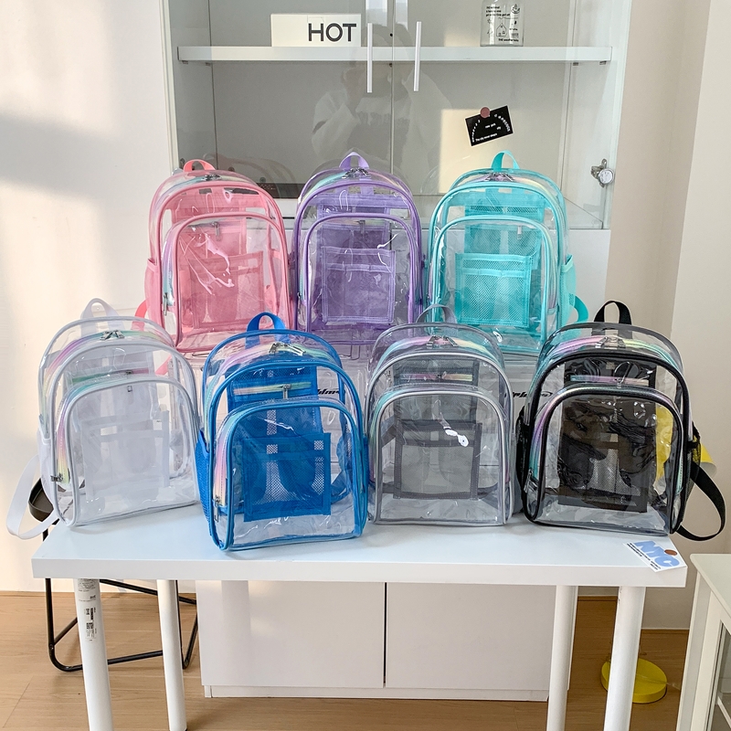 PVC Transparent Zipper Large C - Fashion Backpack Women avaliação e preço