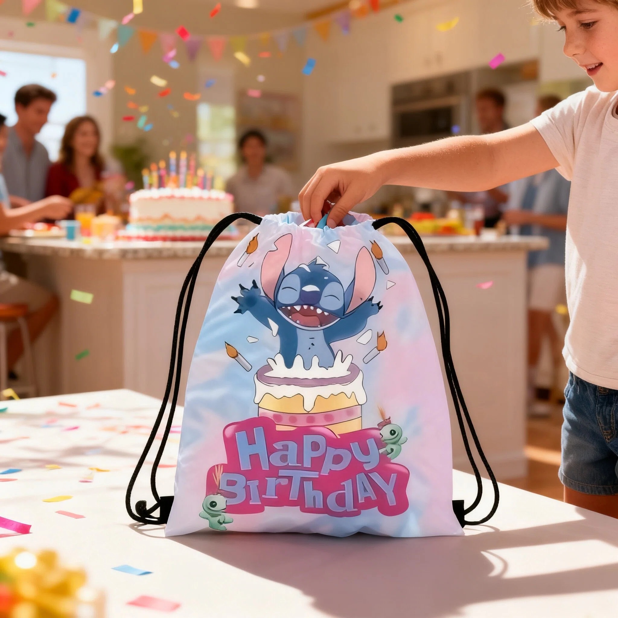 Disney Stitch Storage Bags Set - Drawstring Gym Bag avaliação e preço