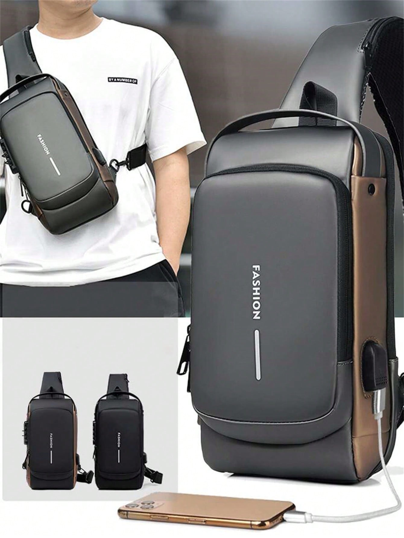 Men's Bags Shoulder Messenger  - Sling Backpack Shoulder avaliação e preço