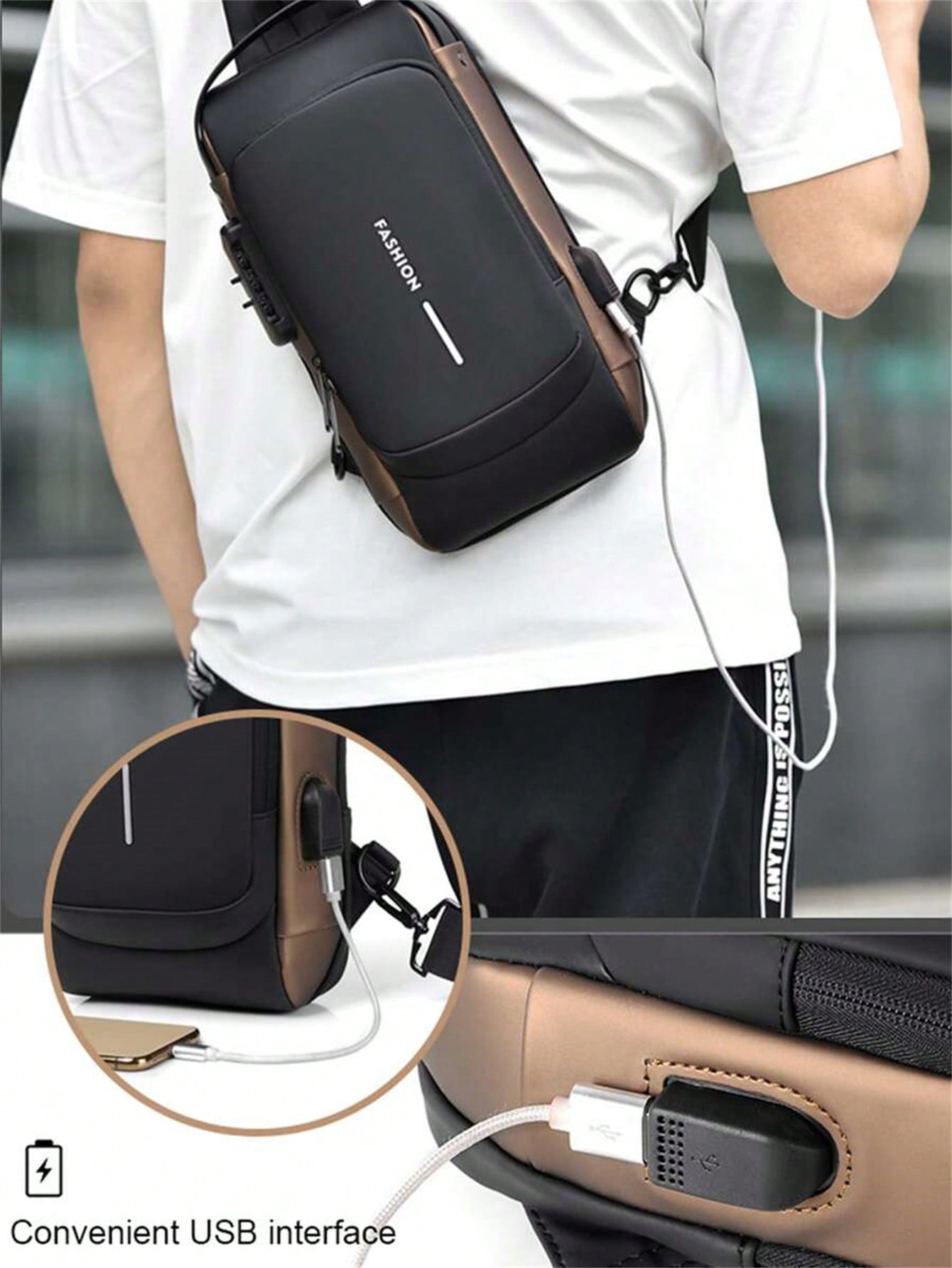 Men's Bags Shoulder Messenger  - Sling Backpack Shoulder avaliação e preço