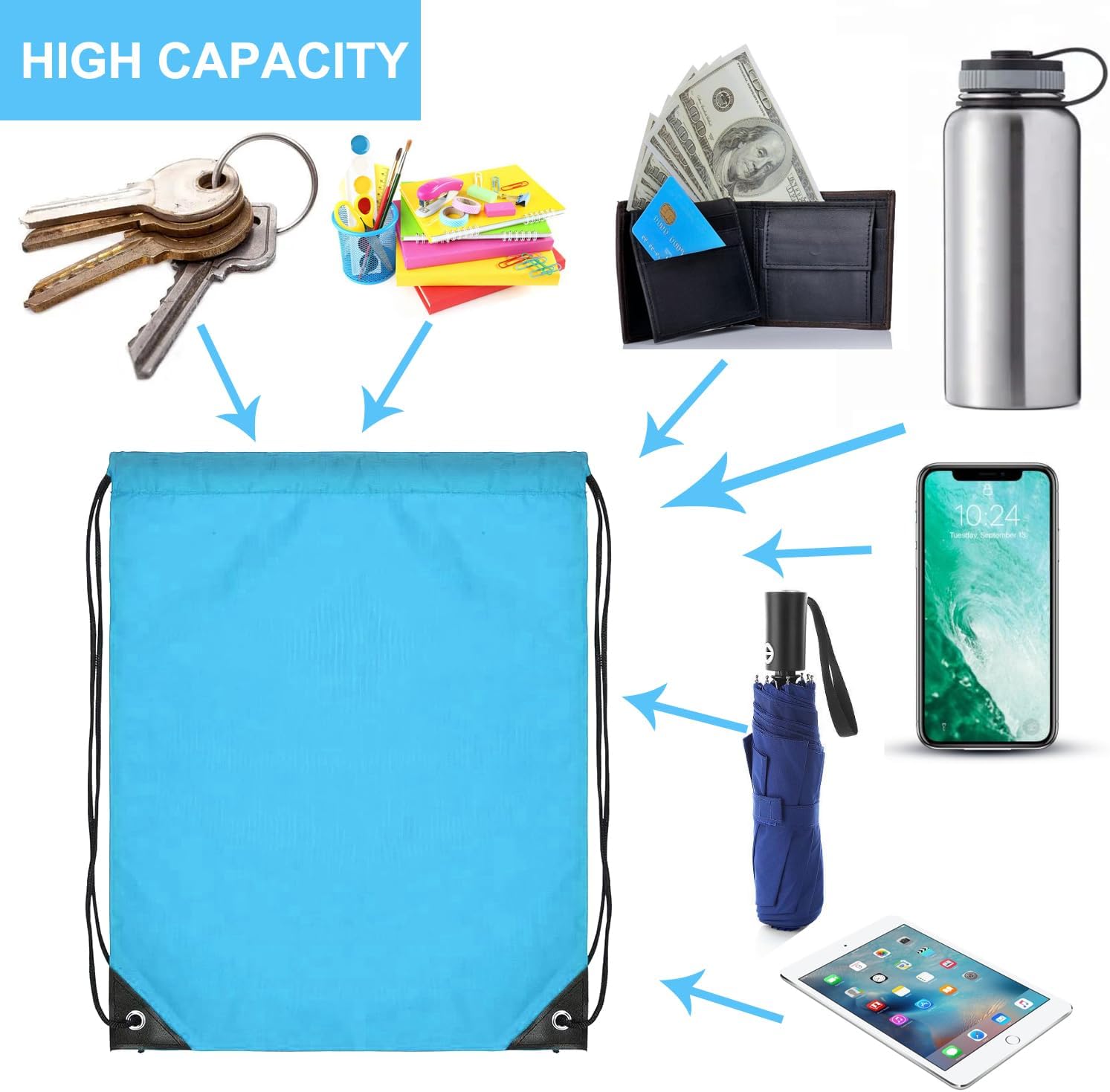 120PCS Drawstring Backpack Bul - Drawstring Gym Bag avaliação e preço