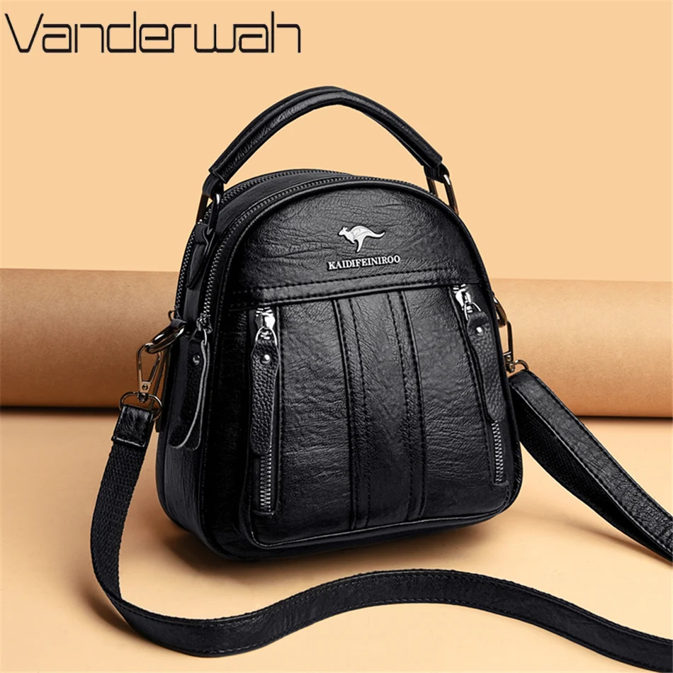 4 In 1 Leather Backpacks Multi - Leather Backpack Vintage avaliação e preço