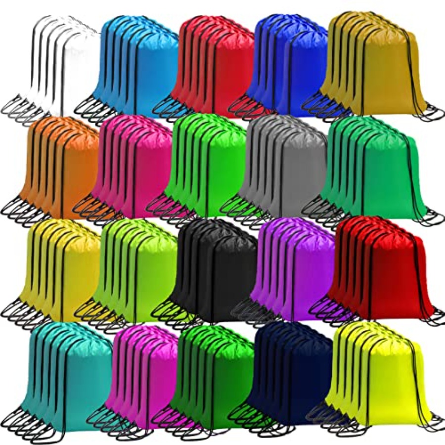 100 Pack Drawstring Bags Bulk, - Drawstring Gym Bag avaliação e preço