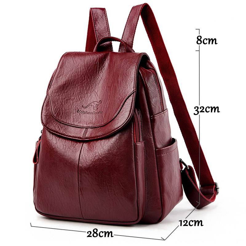 9 Color Women Soft Leather Bac - Leather Backpack Vintage avaliação e preço
