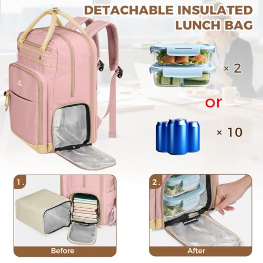 Lunch Backpack for Women, Teac - Laptop Backpack 15.6 avaliação e preço