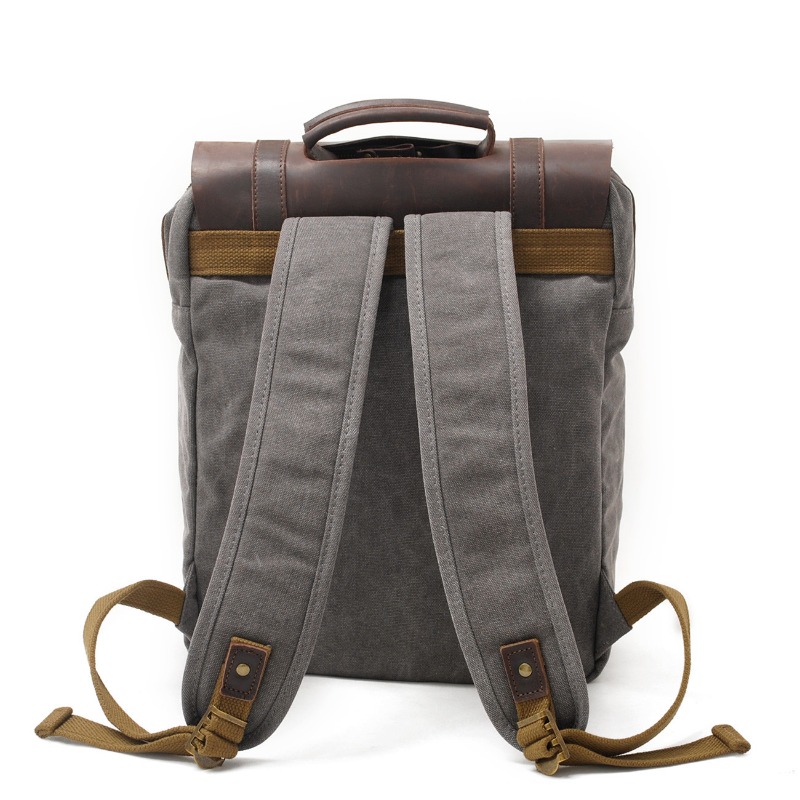 Military Canvas Leather Backpa - Rucksack Military Style avaliação e preço