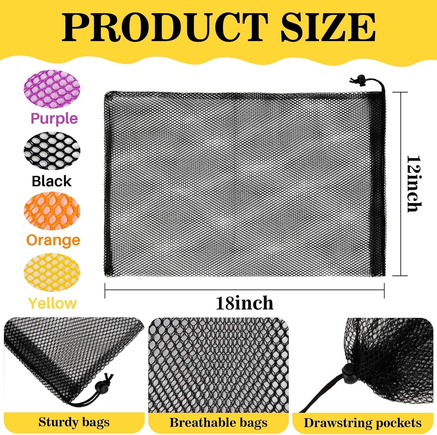 4PCS Mesh Drawstring Bags 18x1 - Drawstring Gym Bag avaliação e preço