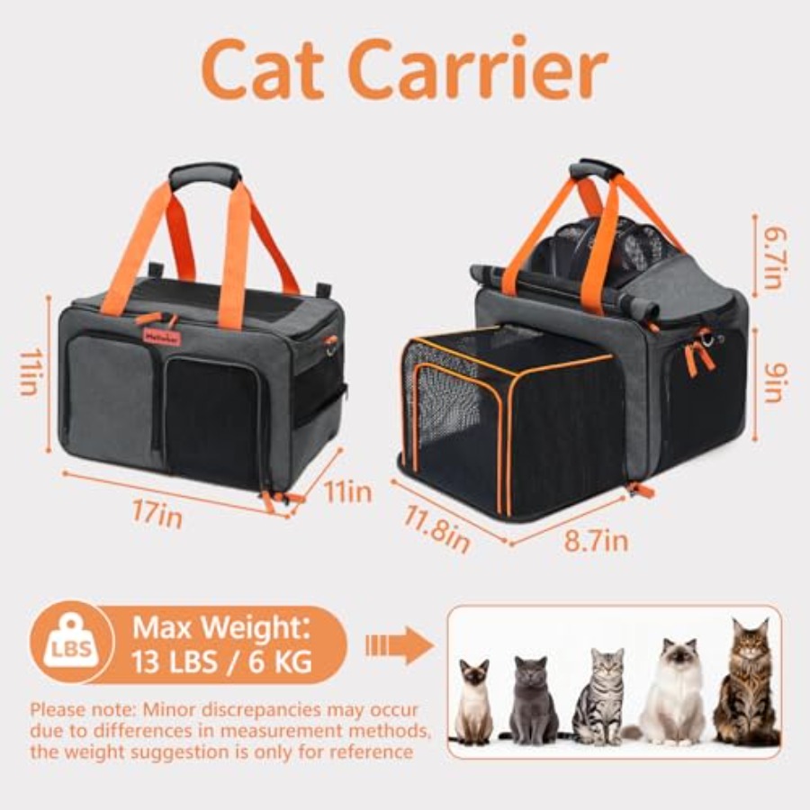 Cat Pet Carrier Soft Sided Bag - Foldable Backpack Small avaliação e preço