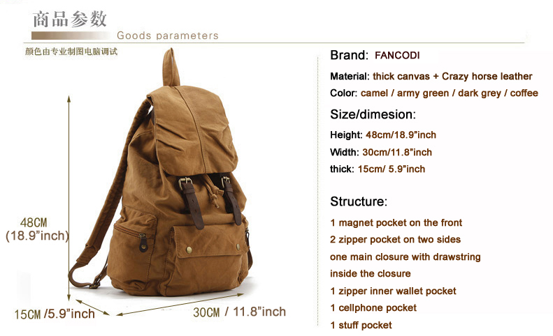 Fashion New Military Canvas Ba - Rucksack Military Style avaliação e preço