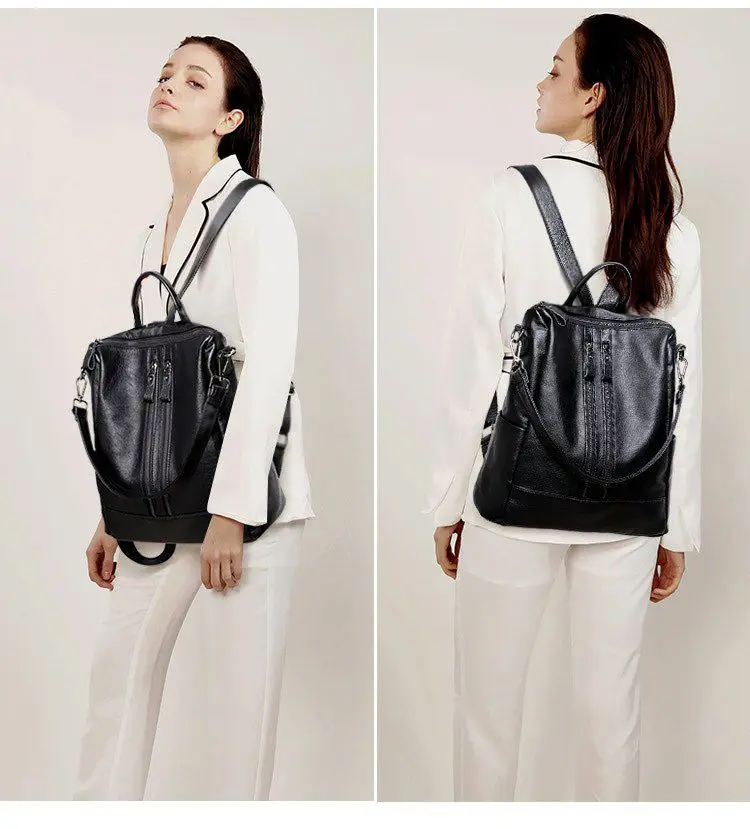 Women Soft Leather Backpack Sc - Canvas Backpack Casual avaliação e preço