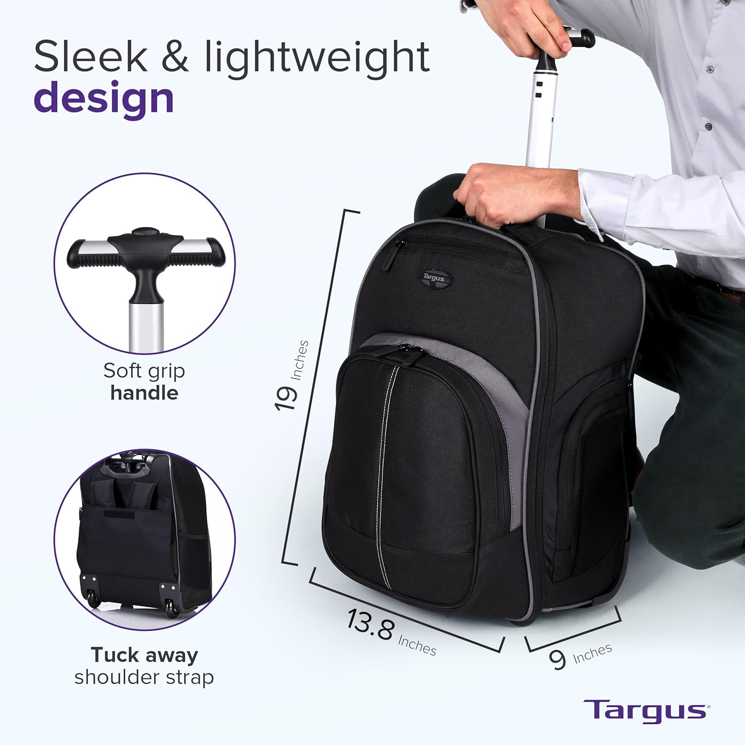 16 Inch Rolling Backpack with  - Laptop Sleeve Removable avaliação e preço