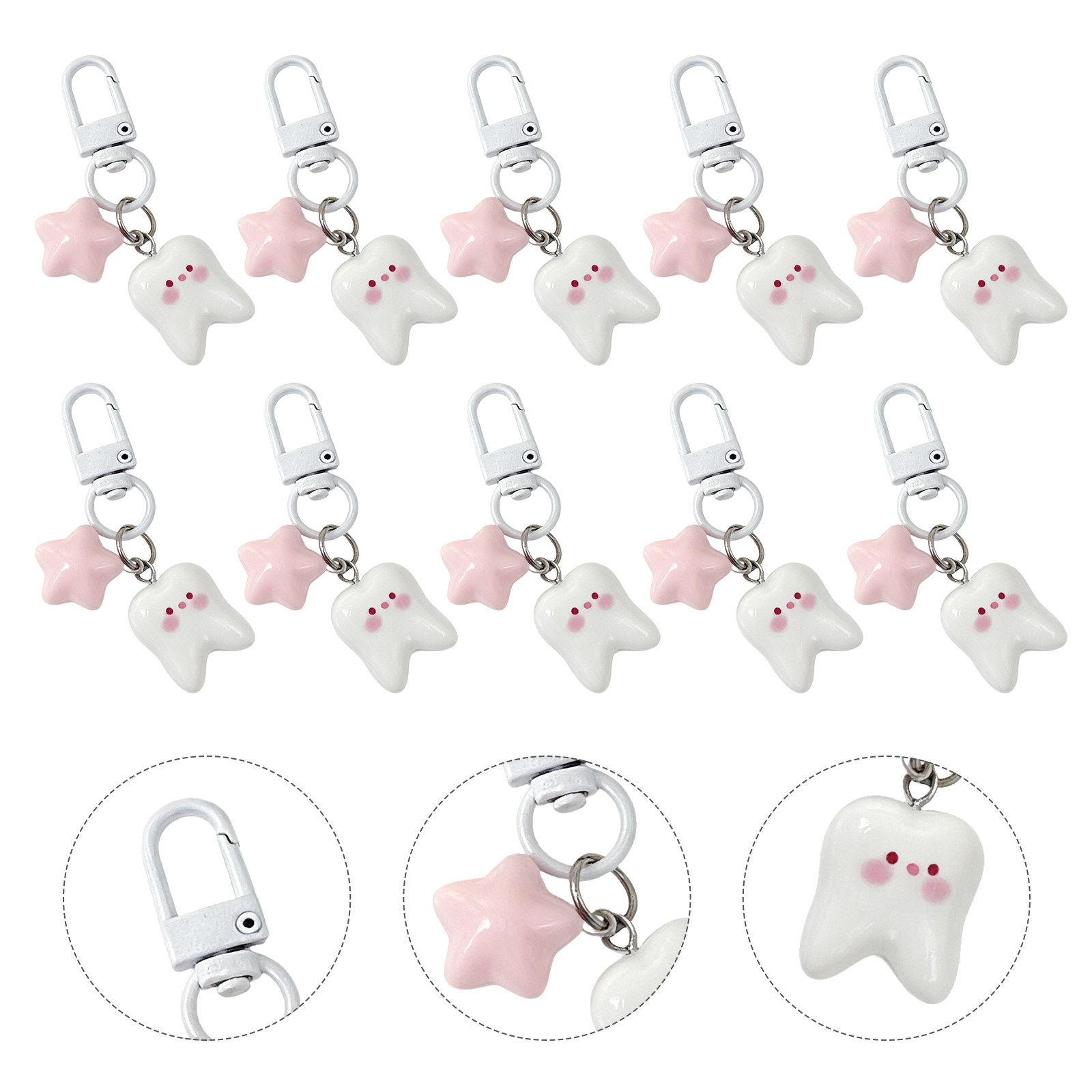 10Pcs Tooth Shape Keychain Cut - Mini Backpack Purse avaliação e preço
