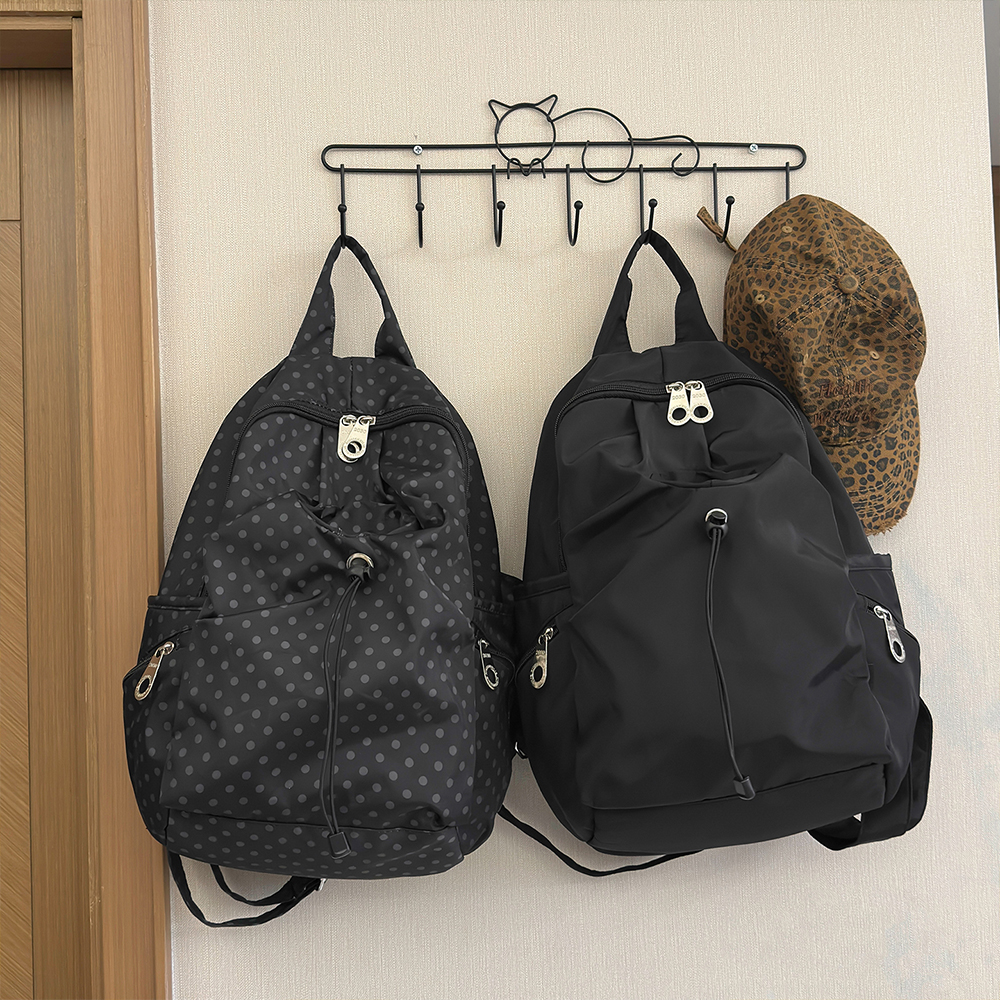 Polka Dot Nylon Drawstring Bac - Canvas Backpack Casual avaliação e preço