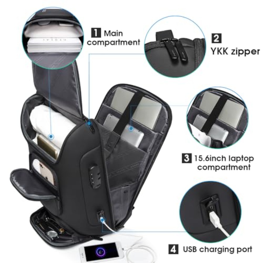 Business Backpack, Laptop Back - Laptop Backpack 15.6 avaliação e preço