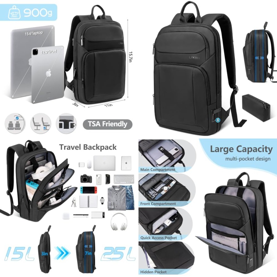 Backpack for Men Slim and Expa - Travel Backpack Anti Theft avaliação e preço