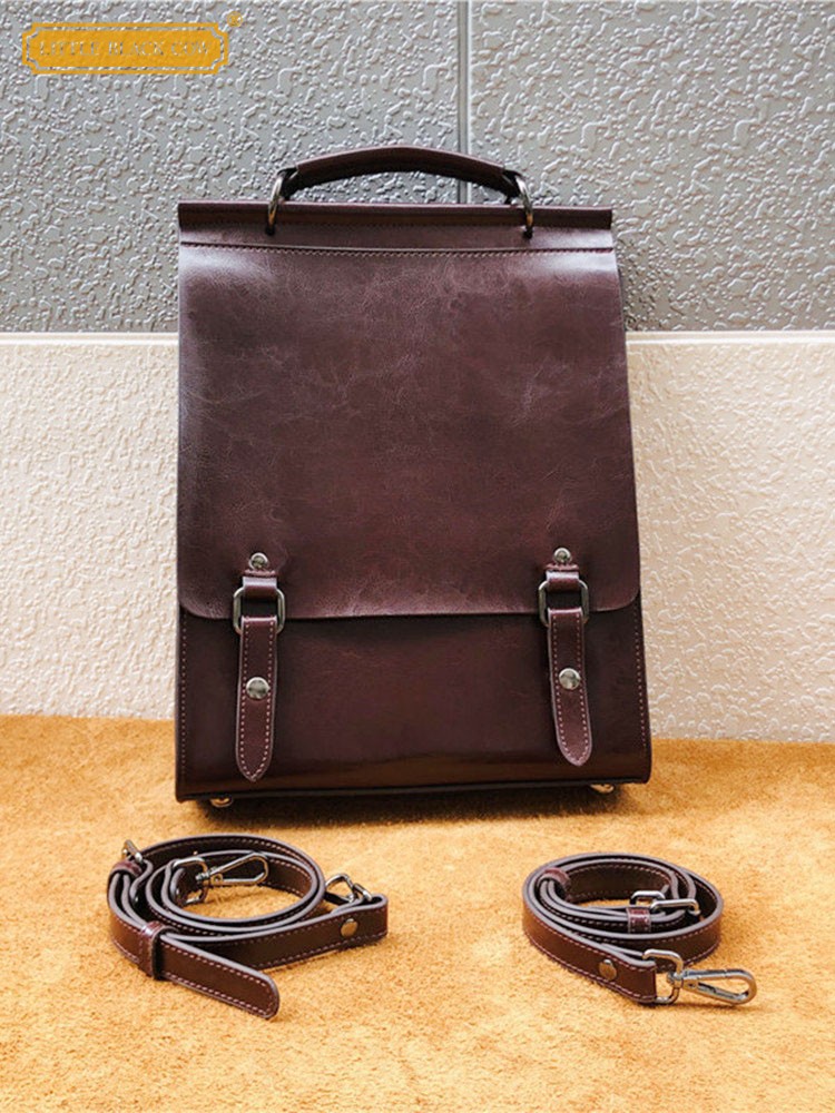 British Style Vintage Cow Spli - Leather Backpack Vintage avaliação e preço