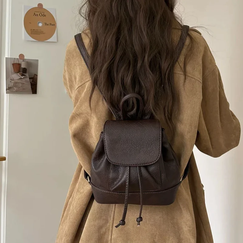 Small Fashion Backpacks School - Leather Backpack Vintage avaliação e preço