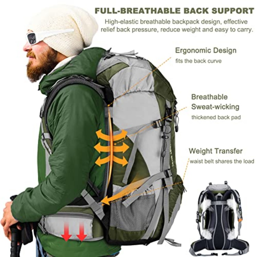 Loowoko 50L Hiking Backpack, W - Hiking Backpack Waterproof avaliação e preço