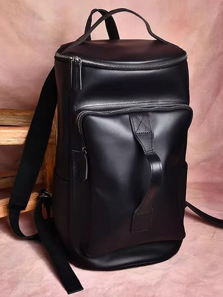 Handmade Mens Large Capacity T - Leather Backpack Vintage avaliação e preço
