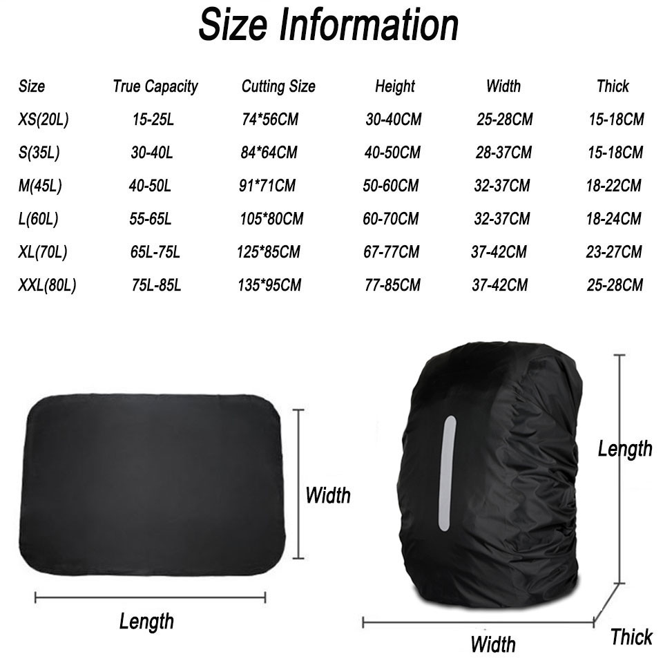 KoKossi 1Pcs 25-80L Backpack R - Rain Cover Backpack avaliação e preço