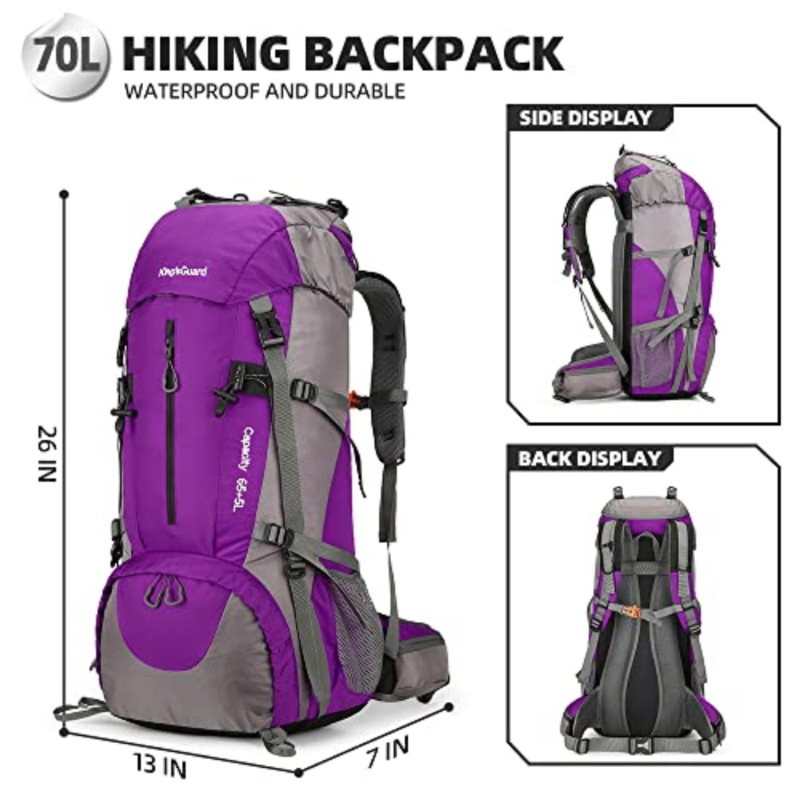 70L Hiking Backpack with Rain  - Hiking Backpack Waterproof avaliação e preço