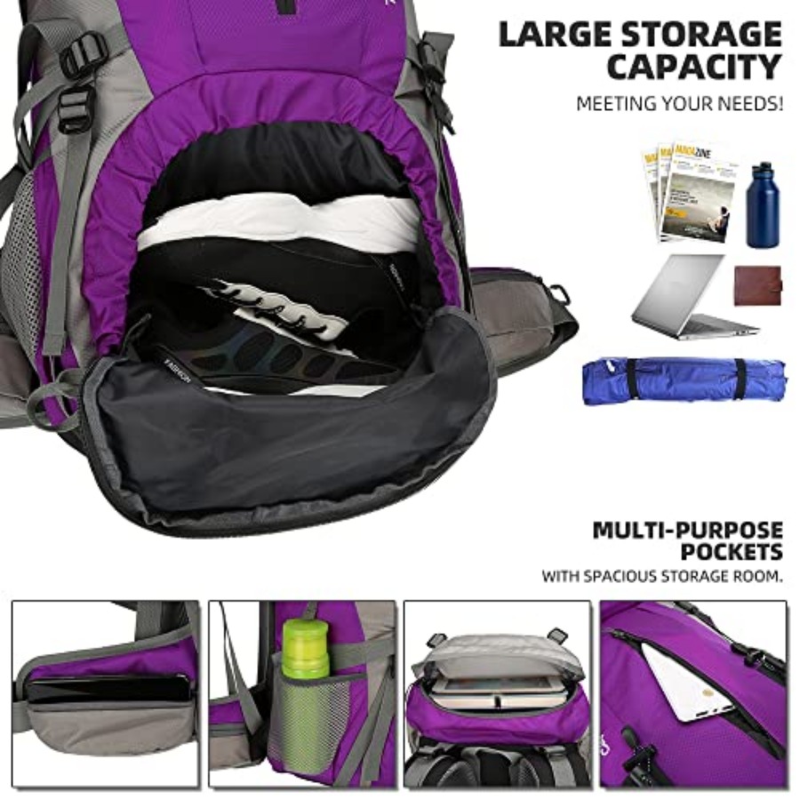 70L Hiking Backpack with Rain  - Hiking Backpack Waterproof avaliação e preço