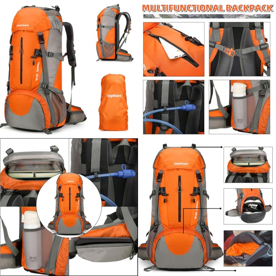 70L Hiking Backpack with Rain  - Hiking Backpack Waterproof avaliação e preço