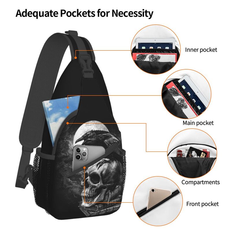 Crow The Skull Sling Crossbody - Sling Backpack Shoulder avaliação e preço