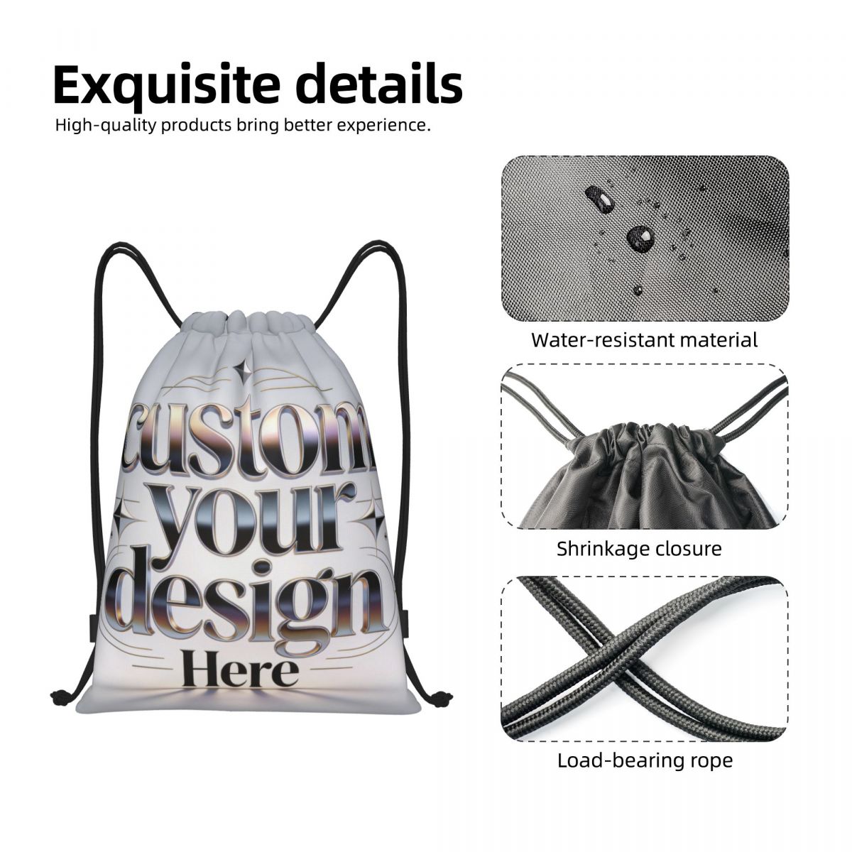 Custom Your Photo Logo Text Dr - Drawstring Gym Bag avaliação e preço