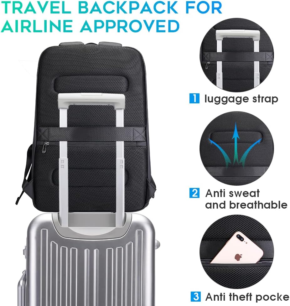 Waterproof Business Backpack w - Laptop Backpack 15.6 avaliação e preço