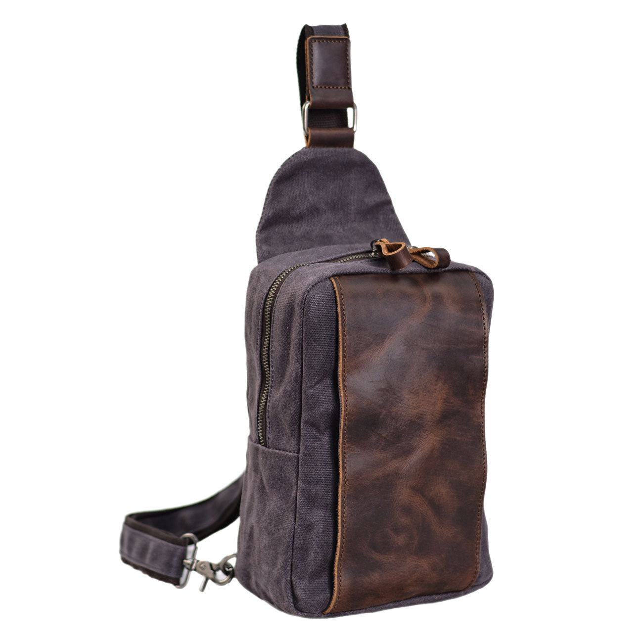 Casual Men's Vintage Waxed Can - Sling Backpack Shoulder avaliação e preço
