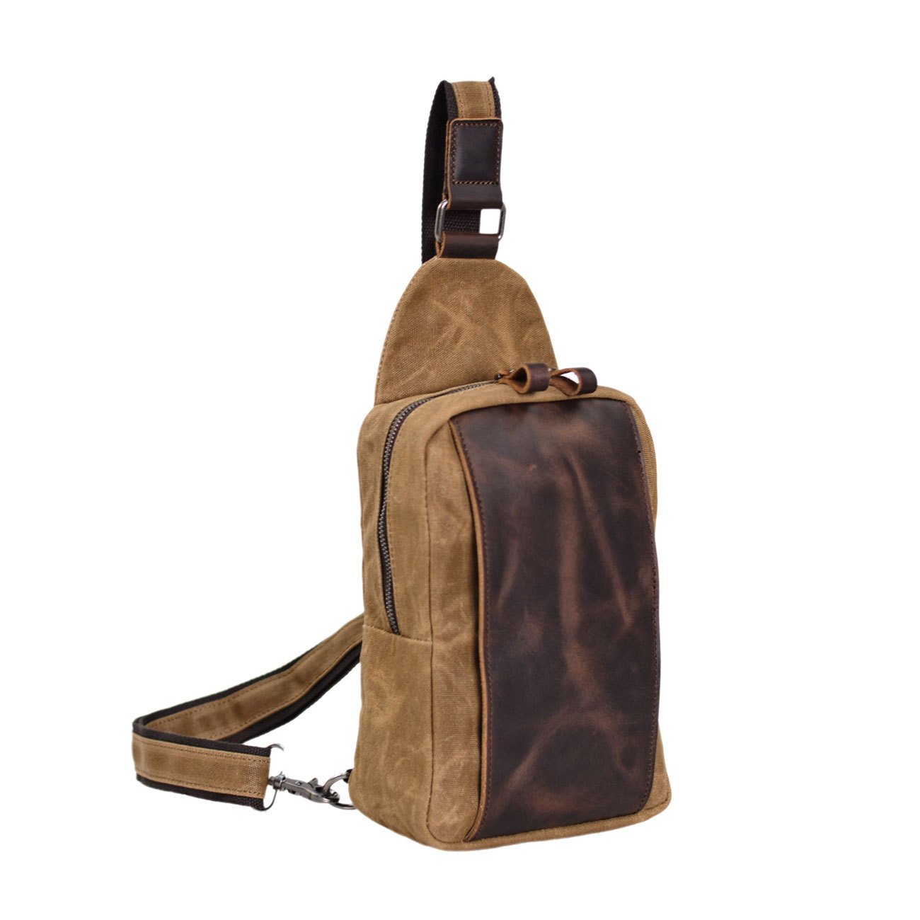 Casual Men's Vintage Waxed Can - Sling Backpack Shoulder avaliação e preço