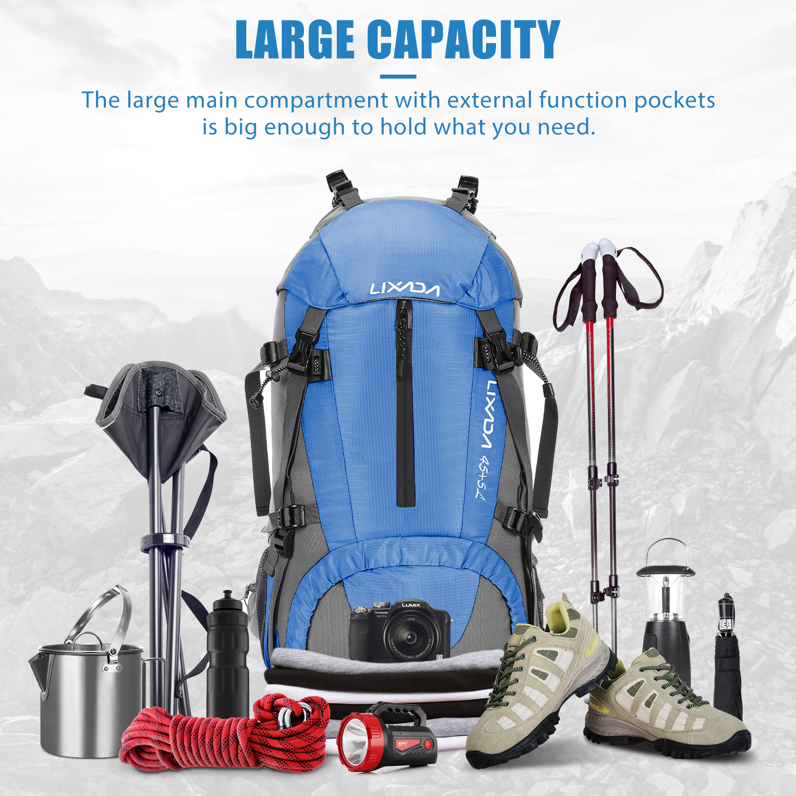 Lixada 50L Large Waterproof Tr - Rain Cover Backpack avaliação e preço