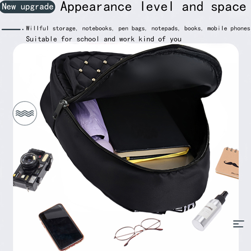 Chic Stylish Studded Backpack  - Canvas Backpack Casual avaliação e preço