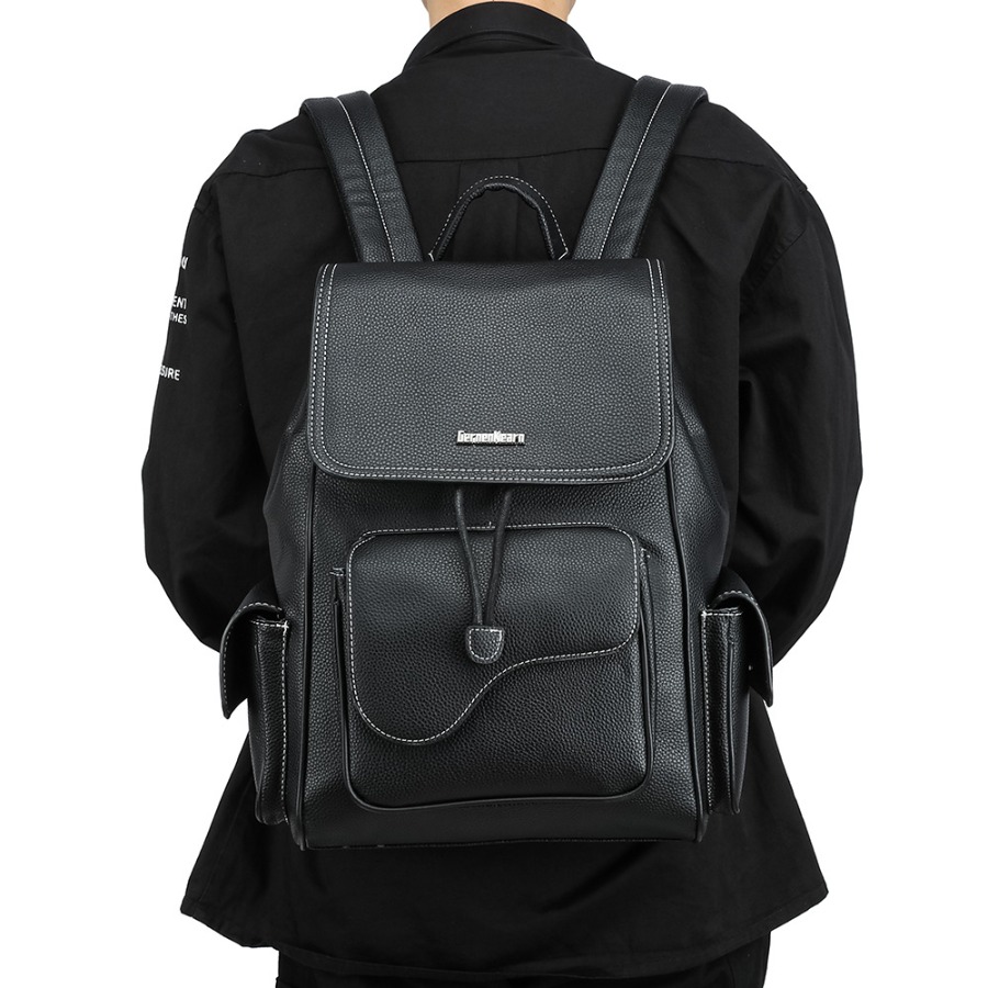 【New Arrival】Women's Black Fau - Leather Backpack Vintage avaliação e preço